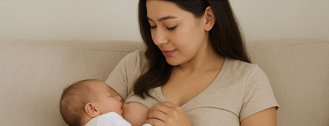 Mother breastfeeding newborn baby with comfort and support tips from Malky’s Lactation