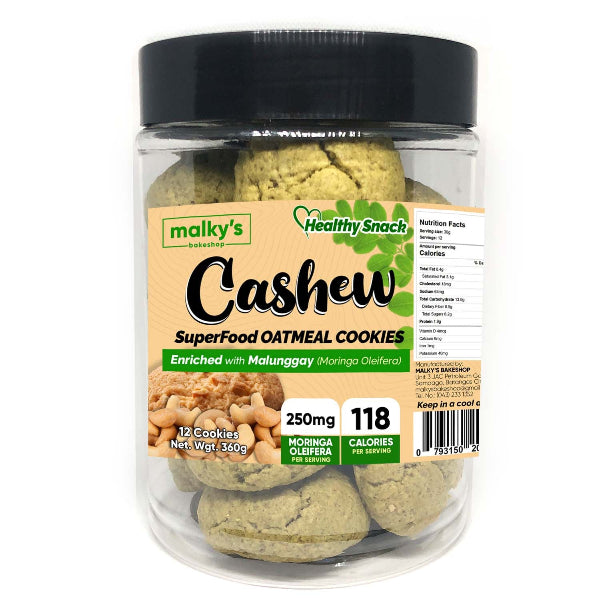Malky's Cashew Oatmeal Cookies with Moringa – Crunchy nut-filled milk booster cookies